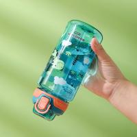 Botellas de Agua para Niños y Niñas, Botellas de Agua para Niños, Botellas con Pajita para Niños, Sin BPA, Sin Fugas, Reutilizables, 600ml, Plástico - Dinosaurio Azul - details 4