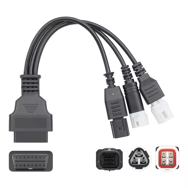 Adecuado para cable adaptador de motocicleta de 3 pines + 4 pines + 6 pines Cable de conversión de diagnóstico de motocicleta OBD2 - 1