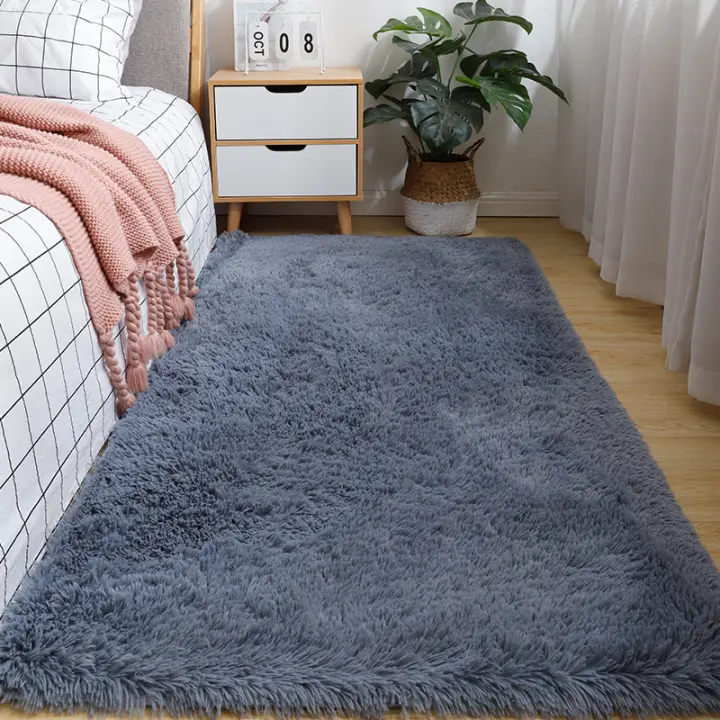 Alfombra De Silicona Antideslizante Para Habitación De Niñas Estilo Tabriz De Poliéster 100% Colores Sólidos Alfombra De Suelo Para Sala De Estar Y Dormitorio - 1