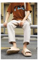 Sandalias De Lujo Para Hombre Zapatos De Verano Blancas Planas Confortables Para El Exterior EVA Suave Talla Verdadera - details 8