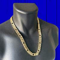 Gran Collar 3x1 TC Acanalado ( novedad ) 12 mm 60 cm Oro 18 Kilates con Certificado de Calidad - details 8