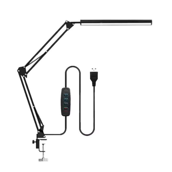 Lampara Escritorio LED - Flexo LED Escritorio Potente con clip - Protección ocular Lampara - 3 modos de luz X 10 niveles de brillo - Negro - 1