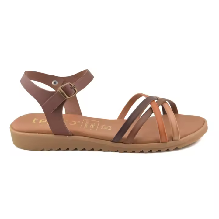 Sandalias de mujer planas multicuero de Piel by Tekila Piel Piel Piel rellena de gel - 1