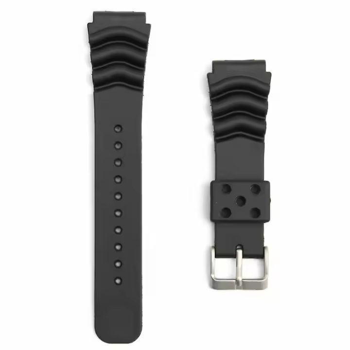 Correa de repuesto de caucho negro de 22 mm para reloj SEIKO DIVER'S - 1