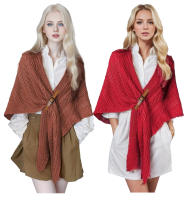 Bufanda De Tela Traidora Con Botones De Cuero Para Mujer Multifuncional Estilo Casual Adecuada Para Todas Las Estaciones - details 16