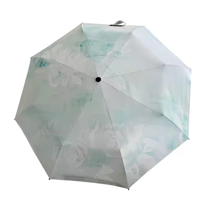 Sombrilla de verano pequeña, fresca, plegable, profesional, con protección solar y protección UV, de doble propósito, totalmente automática, para mujer. - 1