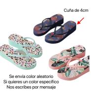 Chanclas Mujer Verano Chanclas Playa Mujer con Estampado Chanclas Piscina Mujer con Cuña Mar Ducha Baño Sandalias de Dedo Espuma CON CUÑA DE 4CM - details 2