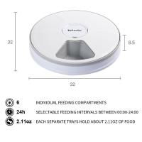 Dispensador De Alimentos Eléctrico Para Mascotas Con Programación Automática 6 Comidas 6 Cuadrantes Para Perros Y Gatos Alimentos Secos Suministros Para Mascotas - details 1