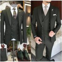 Traje Formal De Negocios Para Hombre En Color Khaki Ajustado Conjunto De 3 Piezas Para Boda Y Promoción Traje Terno Masculino Personalizable Con Chaqueta Blazer Chaleco Y Pantalones - details 4