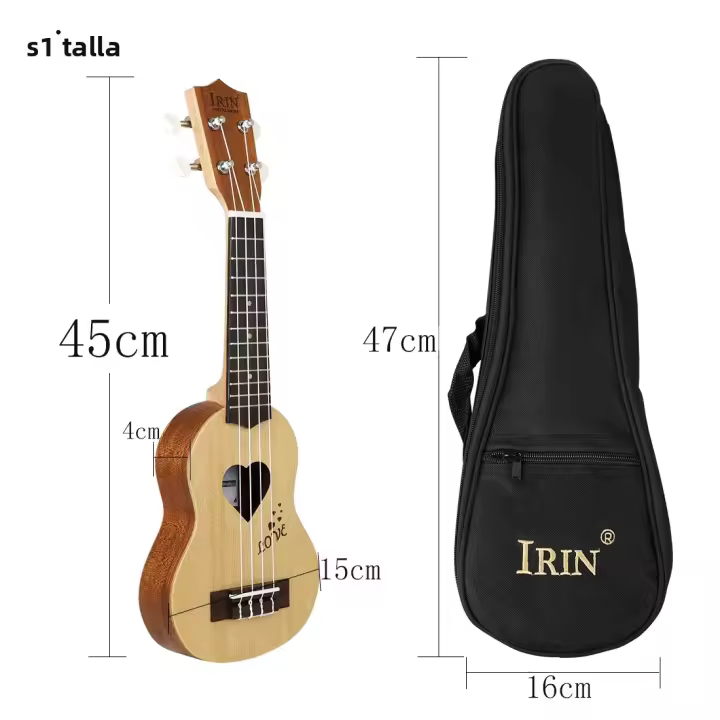 IRIN Ukulele De 17 Pulgadas Madera De Spruce Instrumento Musical De 4 Cuerdas Guitarra Hawaiana Con Bolsa De Almacenamiento Regalos Para Adultos Y Educacional Para Niños - 1