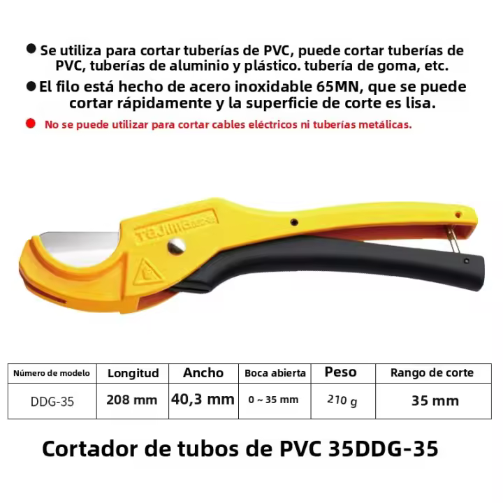 Tajima DDG-35/42M/42L Corte De Tubos De PVC Con Tijeras De Plástico Y Aluminio Herramienta De Corte De Goma Para Tubos - 1