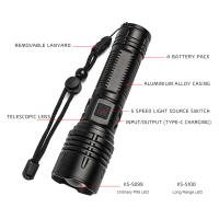 Linterna LED Recargable KENSUN De Alta Potencia Con Luz De Extremo Corta Para Exteriores Resistente Al Agua Con Batería De Litio Para Camping Pesca Y Deporte - details 5
