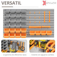 DURHAND Organizador de Herramientas de Pared de 44 Piezas 95x54 cm Estantería de Pared para Herramientas con 28 Cajas Apilables y Diferentes Ganchos - details 2