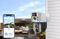 Cámara de Seguridad Solar de Lente Doble 4K 4G Tarjeta SIM Visión Nocturna Color Audio bidireccional - details 4