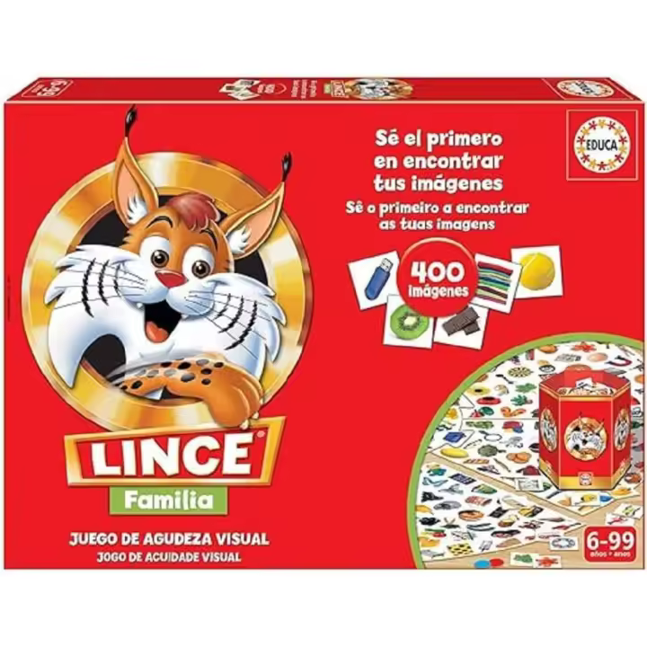 Educa - Lince Familia 400 Imágenes ,Juego de Mesa para agudizar Vista, Memoria y Reflejos+ 6 años Educa 19207 - 1