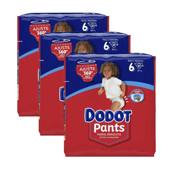 PACK de 3 - PAÑALES-BRAGUITA Dodot Pants TALLA 6  (81 unidades) 14-19 KG - 1