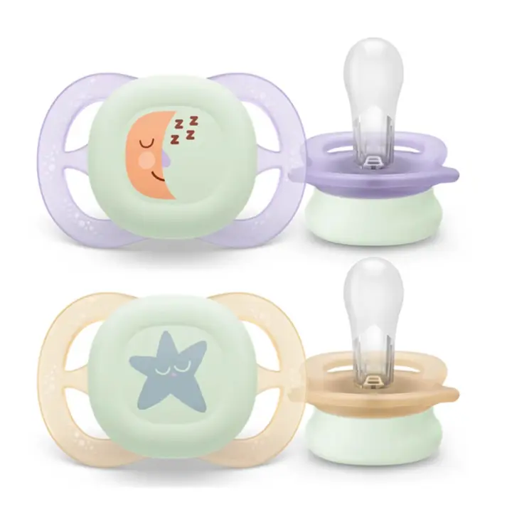 Philips Avent Chupete Silicona Ultra Start Noche Niña 0-2M 2 Unidades - 1