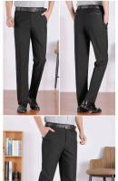 Pantalones Casuales Para Hombre RIYBEOE Verano Otoño Primavera Estilo Formal Recto Color Sólido Diseño Plano Gruesos Para Oficina Y Negocios - details 5