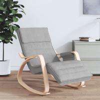 vidaXL Silla mecedora de tela negro en color Negro y marrón/Gris claro y blanco/Taupé y más | cómodas modernas ergonómicas para comedor cocina salón hogar - details 5