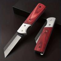 Cuchillo Plegable Portátil De Acero Inoxidable Con Mango De Madera Para Viajes Y Camping Herramienta Al Aire Libre Accesorios De Cadena De Llaves - details 0