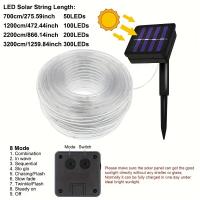 Luz De Cadena LED Solar Para Jardín Decoración Navideña Fairy 32m/22M/12M/7M Para Bodas Y Fiestas Exterior Luz De Luces De Calle Modernas IP65 ABS Fuente De Alimentación Solar - details 2
