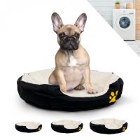 Mobiclinic Cama Perro Pluto Cama Perros pequeños Marca española Varios tamaños Suave Cama Gato Base Antideslizante Cómoda y Agradable Lavable a máquina Talla S Negro y Beige - details 0