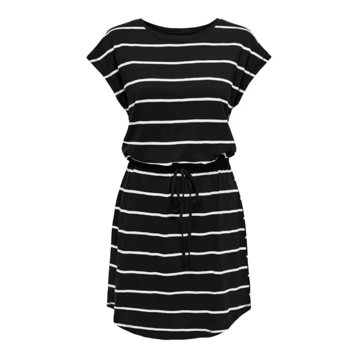 Only Summer O-Neck Vestido Color Negro - Fresco, Cómodo Y Ligero - 1