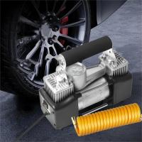 Compresor de Aire Eléctrico 12V 150PSI Doble Cilindro, Inflador Automático con Manómetro, Portátil Metal Resistente para Coche/Moto/SUV Neumáticos - details 3