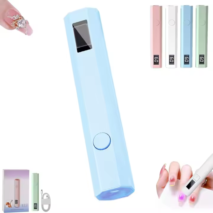 Kit de pegatinas Glonail con luz ultravioleta para uñas de gel, lámpara UV LED inalámbrica para uñas, recargable 400 mAh (blanca) - 1