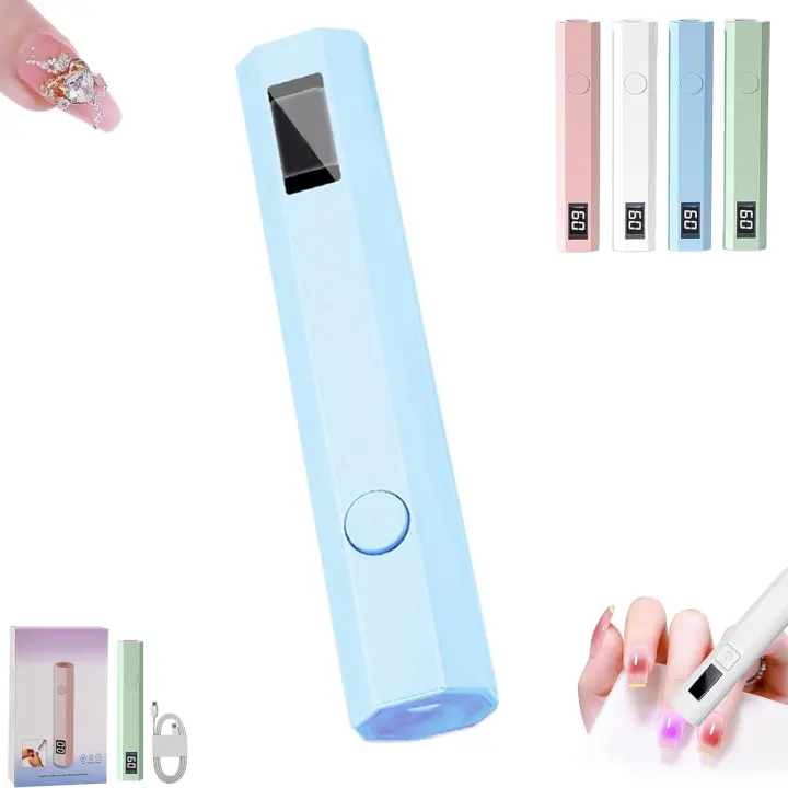 Kit de pegatinas Glonail con luz ultravioleta para uñas de gel, lámpara UV LED inalámbrica para uñas, recargable 400 mAh (blanca) - 1