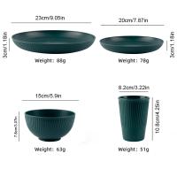 Juego De Jalea De Trigo 4Pcs Cuchara Taza Plato Vaso Ecológico Resistente Ropa De Cocina Para Camping Uso Doméstico - details 1