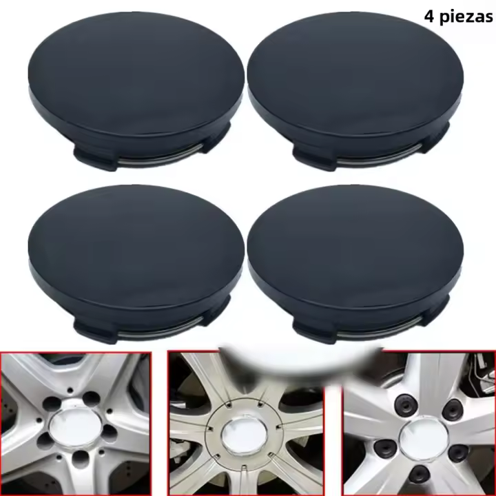 4pcs 60mm Centro De Rosca De Rueda Para Coche Cubierta De Hub Abs Negra Y Plateada Universal Alta Calidad Duradera Accesorios Exteriores Para Vehículos - 1