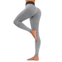 Leggings De Cintura Alta Para Mujer Yoga Levantamiento De Glúteos Honeycomb Pantalones De Yoga De Pierna Completa Spandex Polyester - details 3