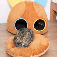 Nueva Diseño Casa Para Gatos Caliente Invierno Cama Para Gatos Doble Agujero Nido De Gato Joven Túnel Cueva De Gato Suave Cama Para Mascotas - details 4