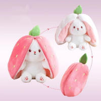 Juguete De Peluche Divertido Joy Kawaii En Forma De Zanahoria Y Fresa Que Se Transforma En Conejo Regalo Para Cumpleaños Y Navidad Para Niños - details 4