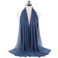 Nueva Elegante Bufanda De Mujer 2023 Modesta En Chiffón Sólido Tamaño Grande Abrazadora Para Cabeza Y Cuello Protección Solar Estilo Fashion - details 83
