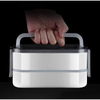 Caja De Almuerzo De Acero Inoxidable 304 Para Adultos Y Niños Escuela Oficina 1/2 Capas Microwaviable Portátil Contenedores De Alimentos Con Cuadrícula Bento - details 20