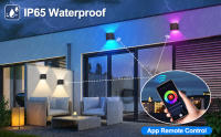 Lámpara De Pared Inteligente LED Control WIFI APP Alexa Google RGB CW 2700-6500K Cubo Ajustable IP65 Aluminio Impermeable Luz Moderna Para Exterior - details 4