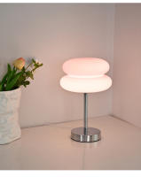 Lámpara De Mesa De Vidrio Macaron Con Iluminación Dimmable Tricolor Protección Para Los Ojos Para Decoración De Dormitorio Y Sala De Estar Moderno - details 4