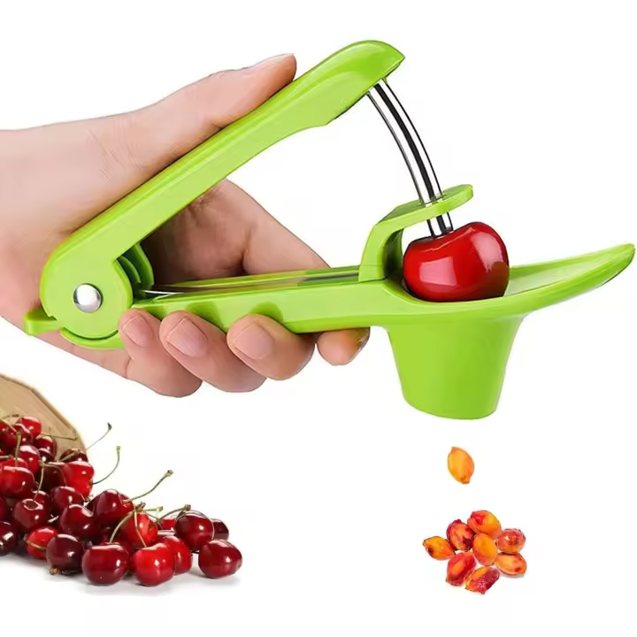 Deshuesador de cerezas, deshuesador de cerezas, deshuesador de aceitunas, deshuesador de aceitunas con varilla de acero inoxidable, mango Good Grips - 1