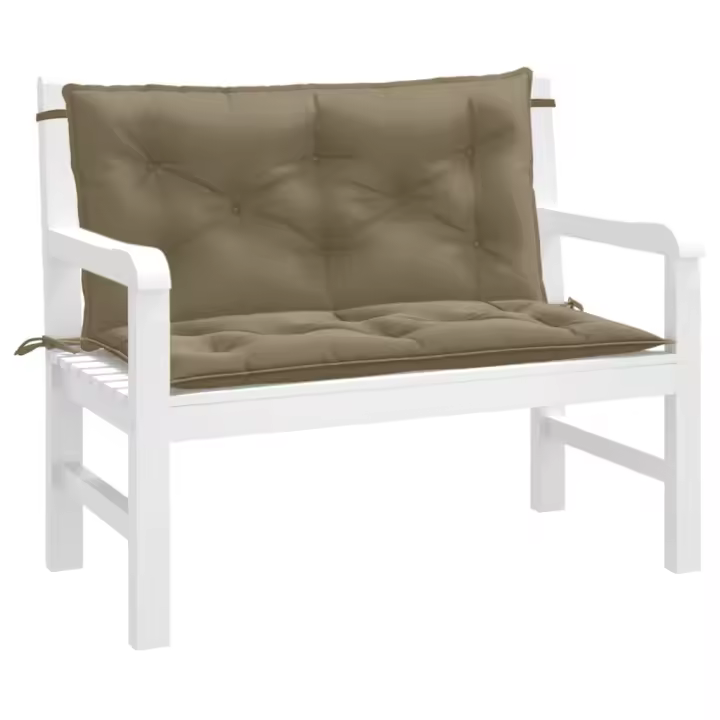 Banco de zapatos Jardín 2 UDS lienzo gris taupe melange 100x50x7 cm - 1