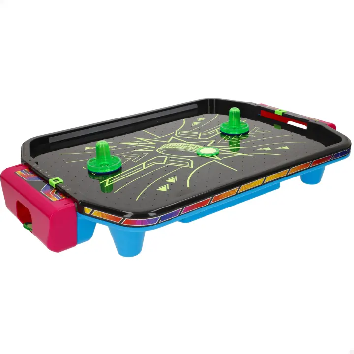 CB Games - Air hockey de sobremesa neón, estructura de 40 cm, plástico resistente, 2 palas, 2 discos, 2 jugadores, juegos de mesa, juguetes para niños, diversión en familia, mayores 6 años - 1