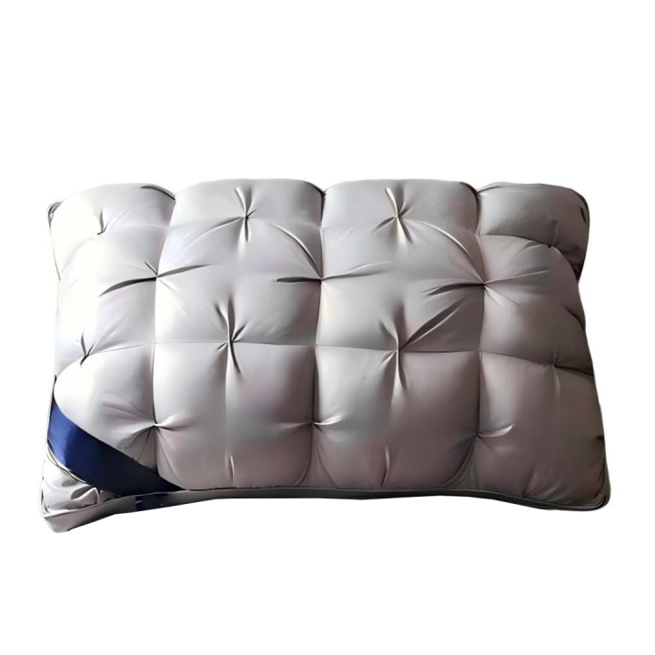 DECODEKO-​​Almohada de lujo con calidad de hotel 5 estrellas, soporte cervical para un sueño profundo. Almohada de alta densidad, mullida y resistente al hundimiento para todas las estaciones, con funda de satén blanco y relleno de poliéster 100%.​