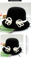Nueva Gorra De Lana Floral Para Mujer Invierno Fedoras Vintage Western Bucket 10 Colores Calientes Sombreros Bowler H3 - details 16