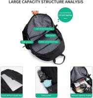 Mochila Ligera resistant to Agua, para Viajes informales, senderismo, mochila duradera with Puerto de carga USB (Negro) - details 1