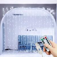 Luces De Cadena LED Para Cortina Decoración De Festival Y Navidad Con Control Remoto USB 8 Modos Iluminación Para Dormitorio Hogar Exterior - details 8