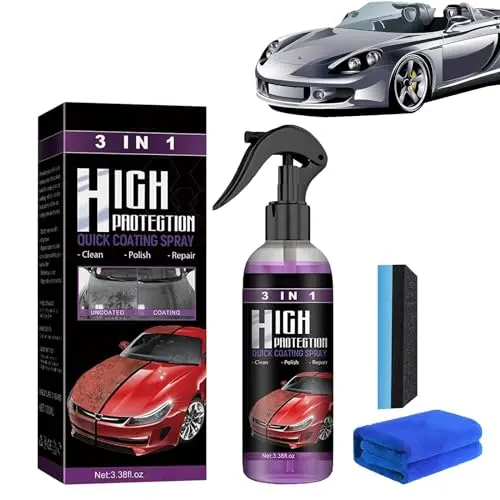 Spray 3 en 1 de alta protección, Spray 3 en 1 de alta protección para revestimiento rápido de automóviles, Spray para revestimiento de automóviles, 3 en 1 Hoher Schutz Schnelles Auto-Beschichtung Spray (100ML-1pcs) - 1