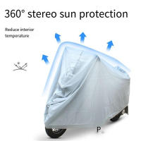 Cubierta Protectora Para Motocicleta Impermeable Y Anti-Polvo a Prueba De Luz Solar Y Protección Contra La Lluvia Para Bicicletas Y Scooters Tamaño S M L XL Color Gris Plateado - details 3