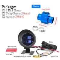 Gauge Digital LCD Para Coche 2 En 1 Con Medidor De Temperatura Y Voltaje Sensor De Temperatura Adaptador De Tubo Incluido - details 1