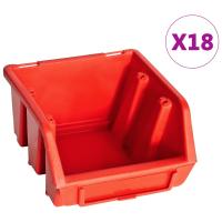 vidaXL Kit de cajas de almacenaje 32 pzas paneles de pared rojo/negro - details 1